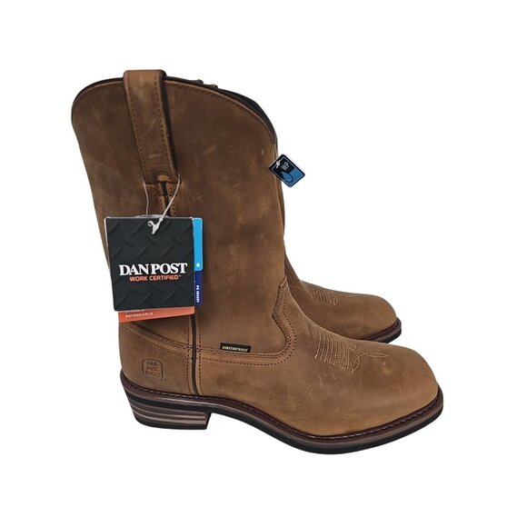 Dan Post Men's 12" Western Boots Leather Las Cruces Brown DP69693 Size 7.5D - Picture 2 of 6